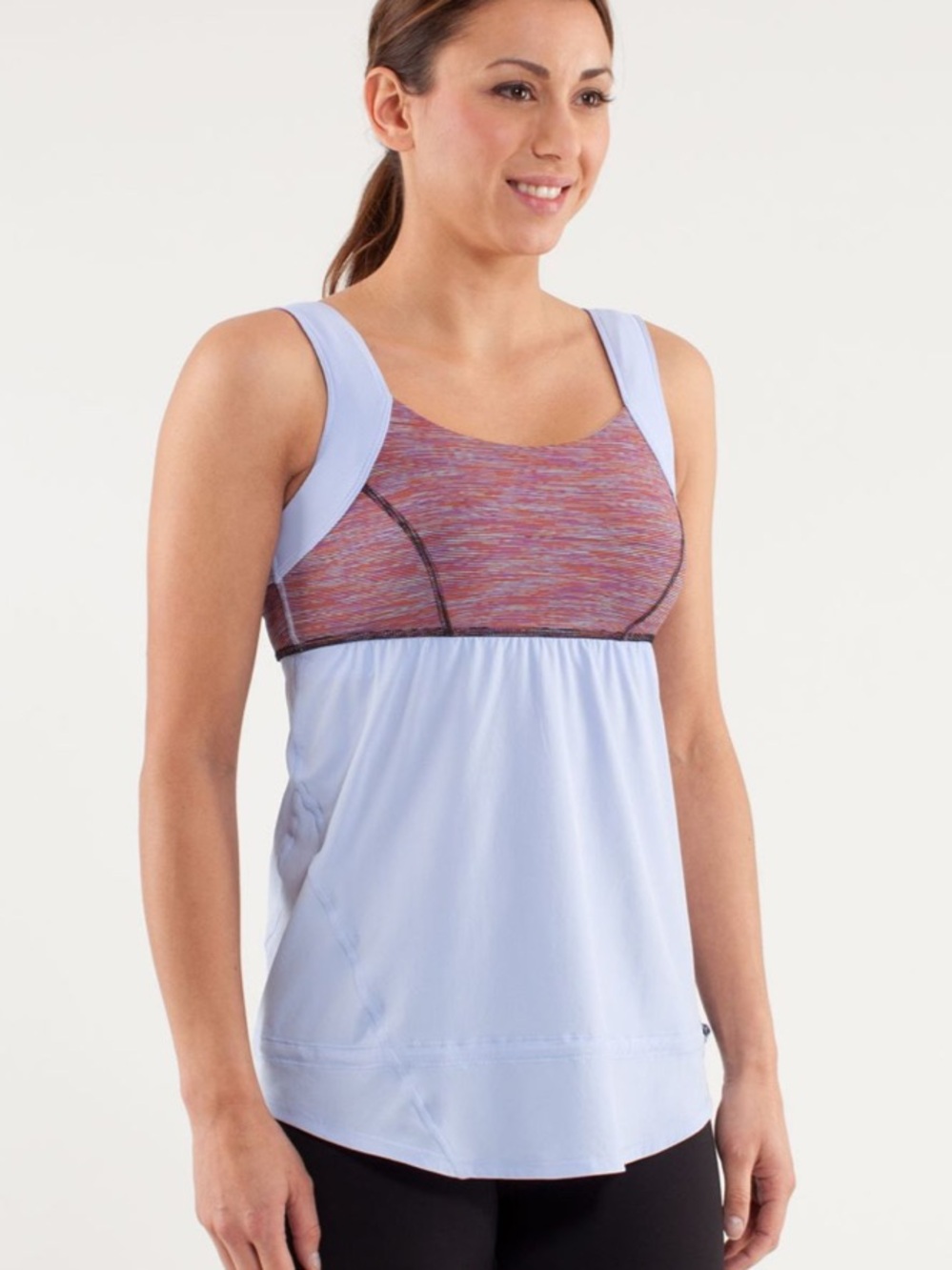 Lululemon Run: Chase Me Tank in lavendar dusk/space black multi, size 8